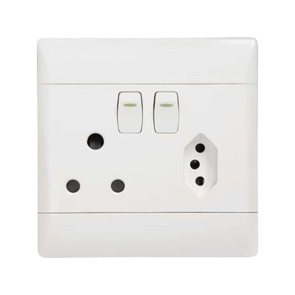 CBI Single Switch Socket 4x4 16A SA+Euro Combination PS680-P