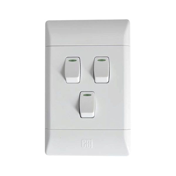 CBI Light Switch 3Lever 1Way 2x4 L124-P